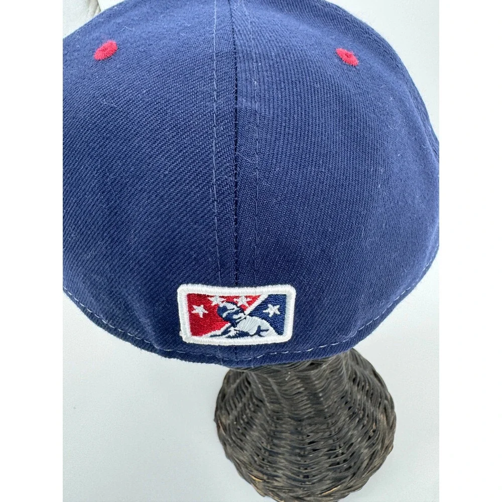 Round Rock Express Minor League Hat Cap Mens 8 New Era‎ Blue White Maroon Fitted